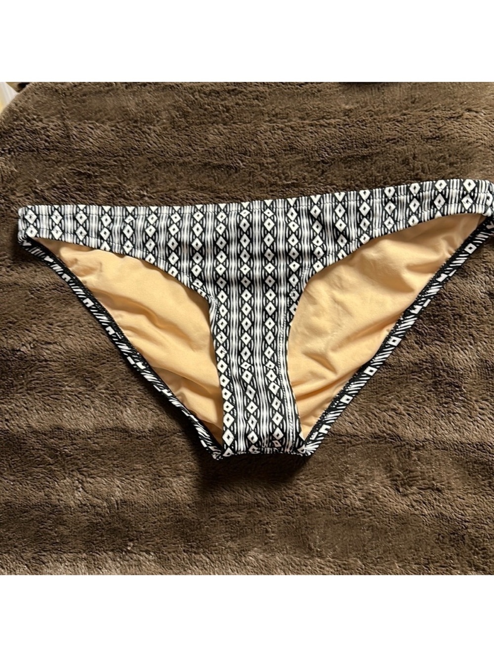 J. Crew Black & White Geometric Bikini Bottom
